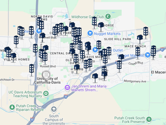 Map of the city of Davis
